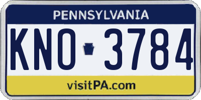 PA license plate KNO3784