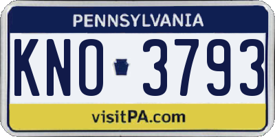 PA license plate KNO3793