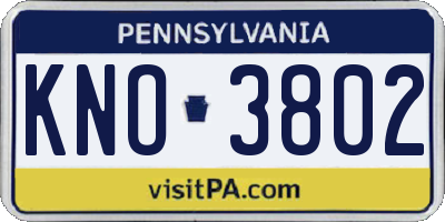 PA license plate KNO3802