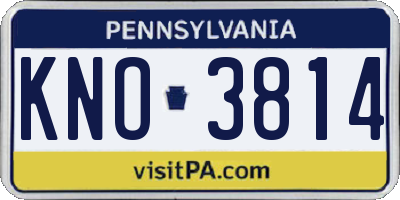 PA license plate KNO3814