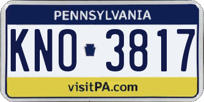PA license plate KNO3817