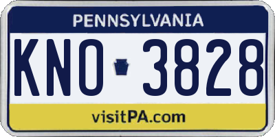 PA license plate KNO3828