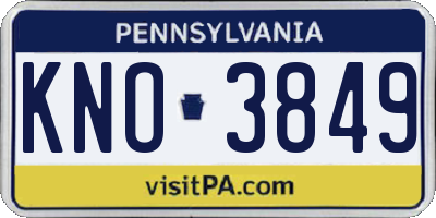 PA license plate KNO3849