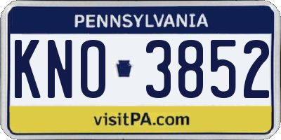 PA license plate KNO3852