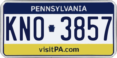 PA license plate KNO3857