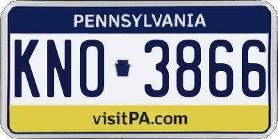 PA license plate KNO3866