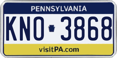 PA license plate KNO3868
