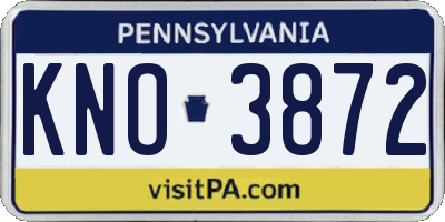 PA license plate KNO3872
