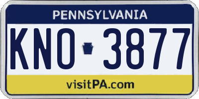 PA license plate KNO3877
