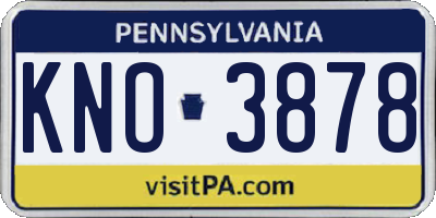 PA license plate KNO3878