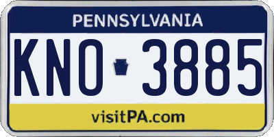 PA license plate KNO3885