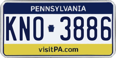 PA license plate KNO3886