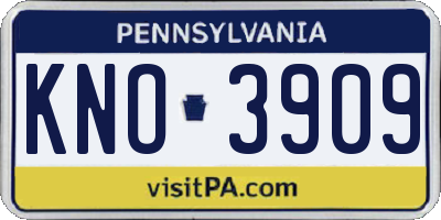 PA license plate KNO3909