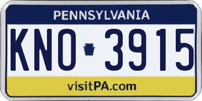 PA license plate KNO3915