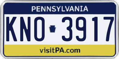 PA license plate KNO3917