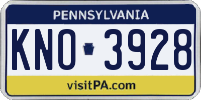 PA license plate KNO3928