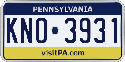 PA license plate KNO3931