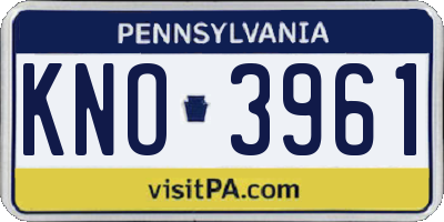 PA license plate KNO3961