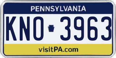 PA license plate KNO3963