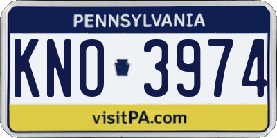 PA license plate KNO3974