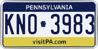 PA license plate KNO3983