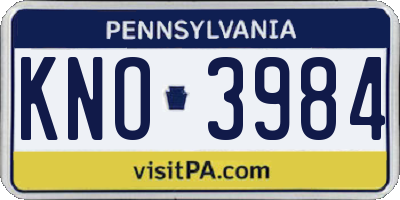 PA license plate KNO3984