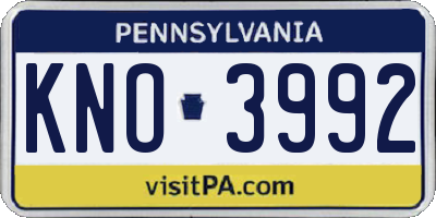 PA license plate KNO3992