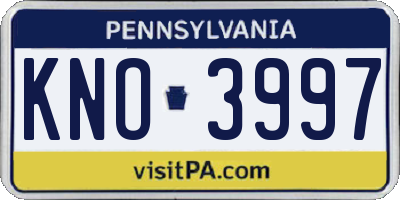 PA license plate KNO3997