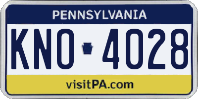 PA license plate KNO4028