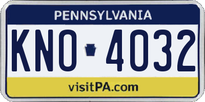 PA license plate KNO4032