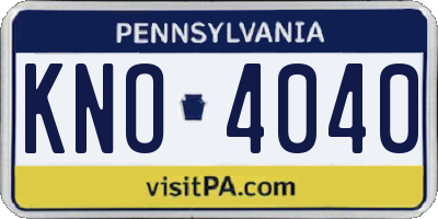 PA license plate KNO4040