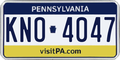 PA license plate KNO4047
