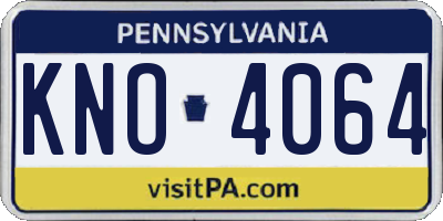PA license plate KNO4064