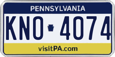 PA license plate KNO4074