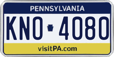 PA license plate KNO4080