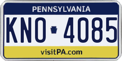 PA license plate KNO4085