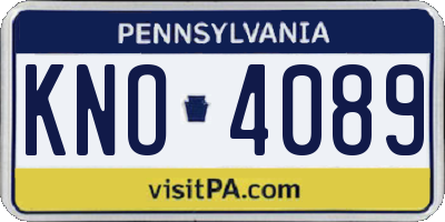 PA license plate KNO4089