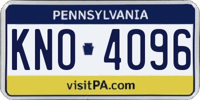 PA license plate KNO4096