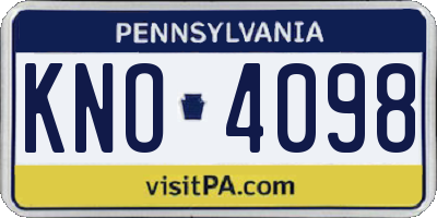 PA license plate KNO4098