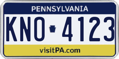 PA license plate KNO4123