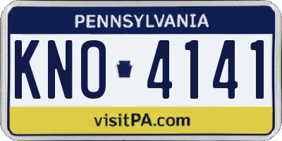 PA license plate KNO4141