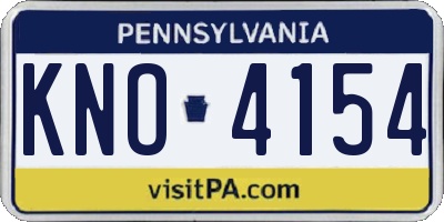 PA license plate KNO4154
