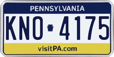 PA license plate KNO4175