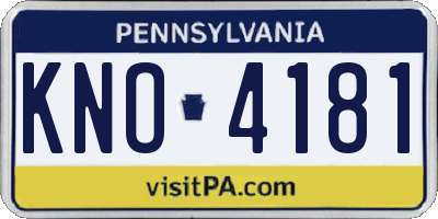 PA license plate KNO4181