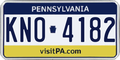 PA license plate KNO4182