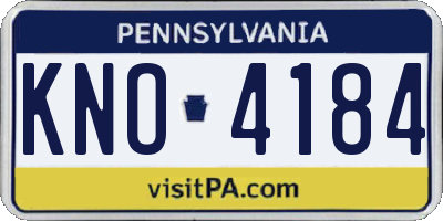 PA license plate KNO4184