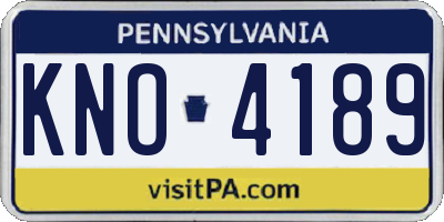 PA license plate KNO4189