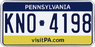 PA license plate KNO4198
