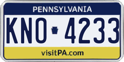 PA license plate KNO4233