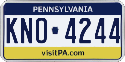 PA license plate KNO4244